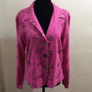 Gilmour embroidered sequin linen blend blazer